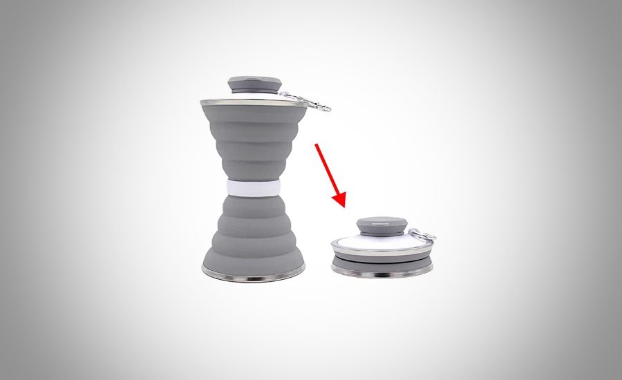 Gobelet De Voyage En Titane Ultra Léger Avec Poignée Pliante - Argent